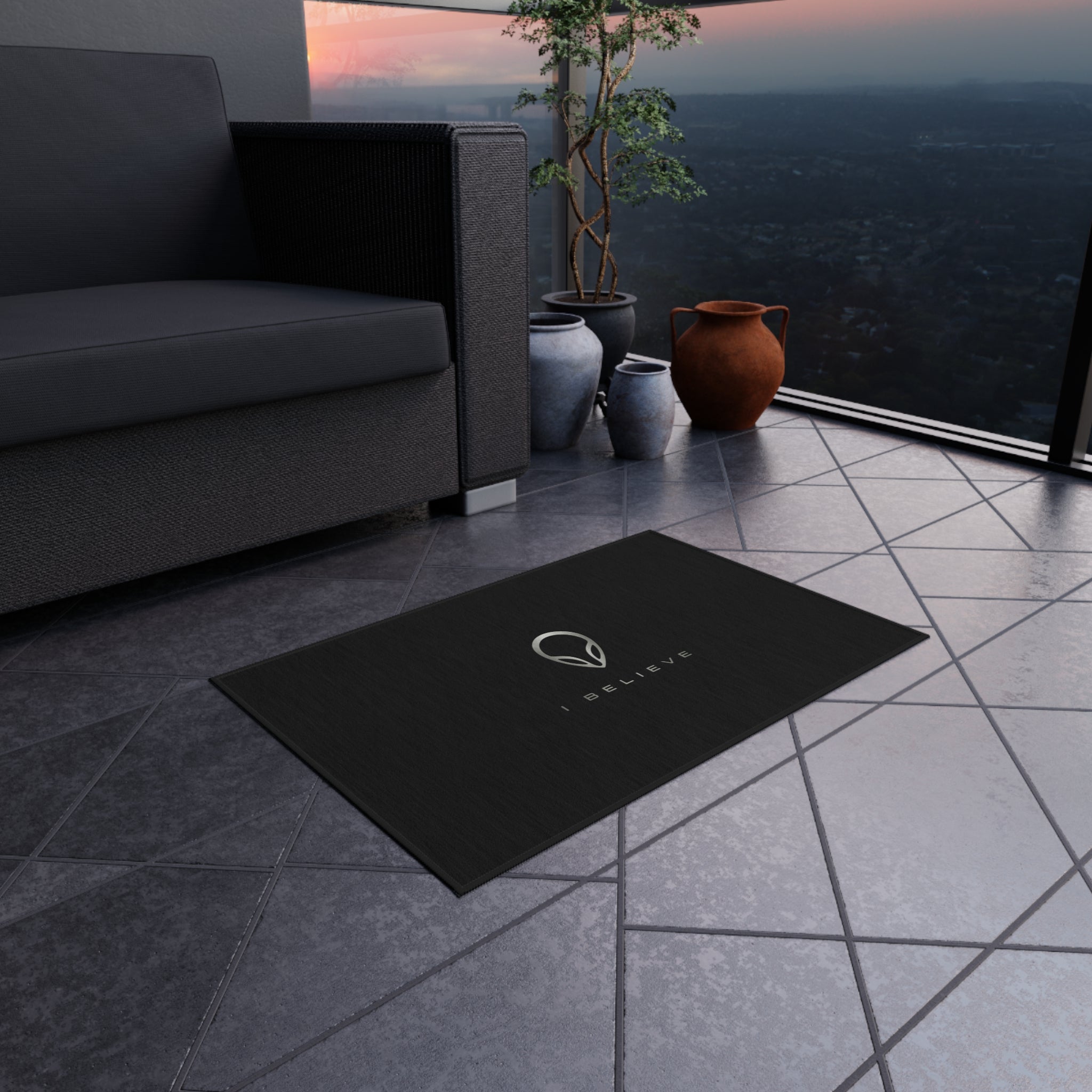 Outdoor Rug — I Believe Alien Logo Doormat