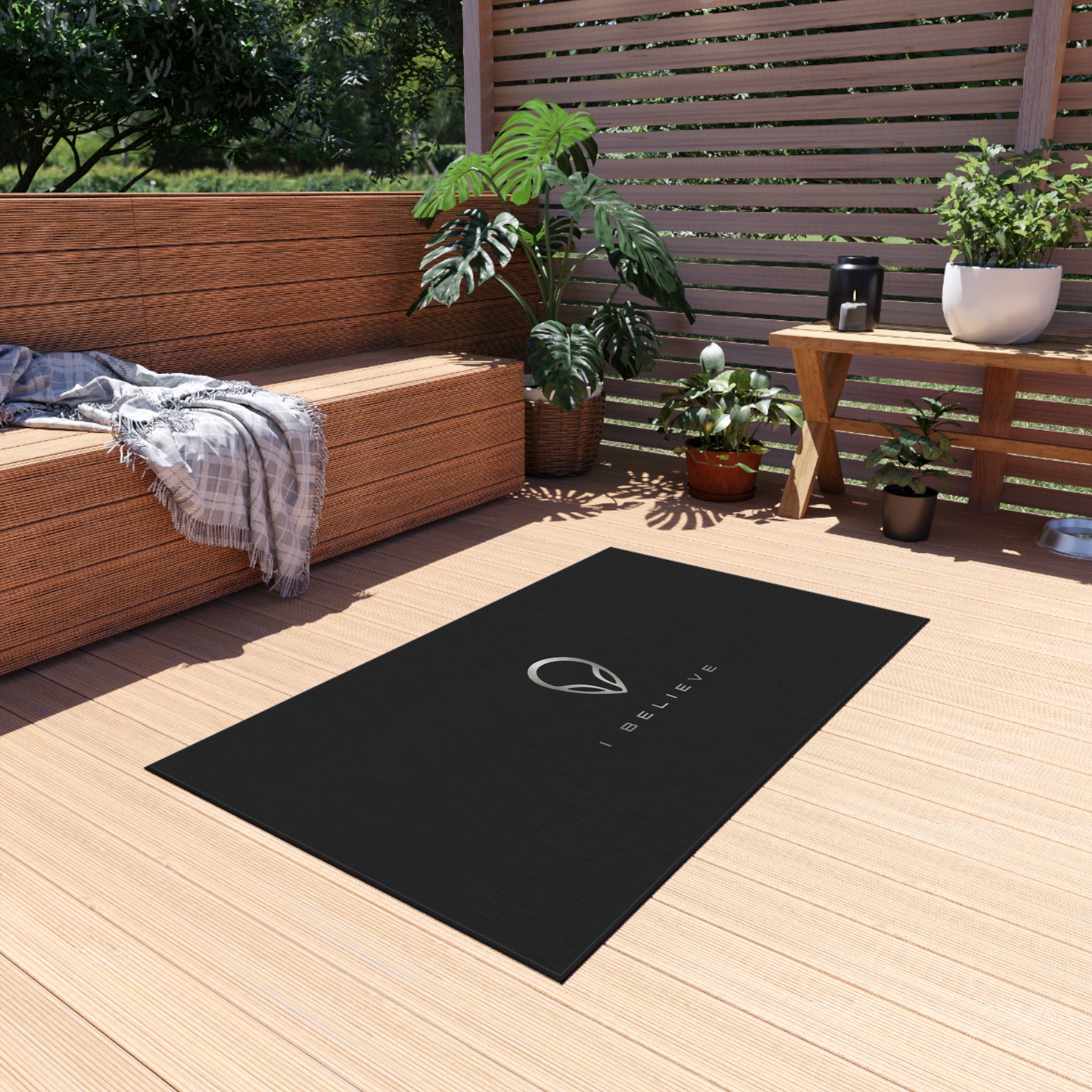 Outdoor Rug — I Believe Alien Logo Doormat