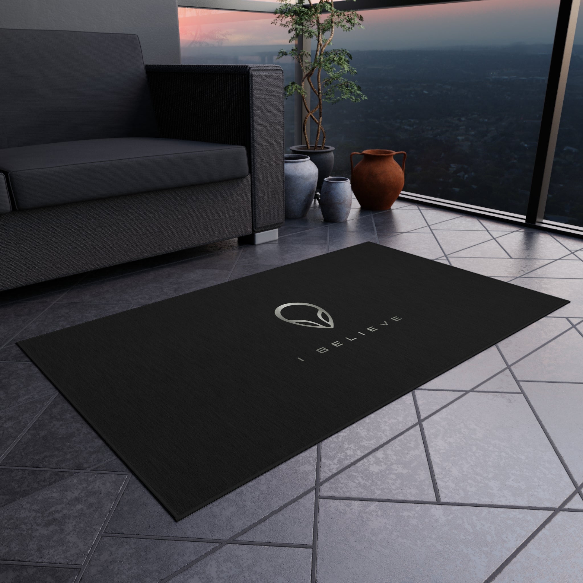 Outdoor Rug — I Believe Alien Logo Doormat